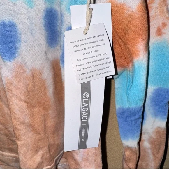 Tie-Dye Hooded Top - Brown and Blue - Picture 3 of 3